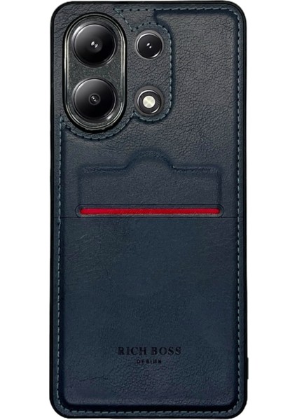 Redmi Note 13 4g Deri Kartlıklı Lüks Kılıf Lacivert