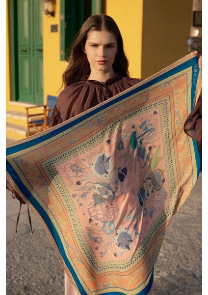 Desenli Modal Eşarp Enjoy Lacivert