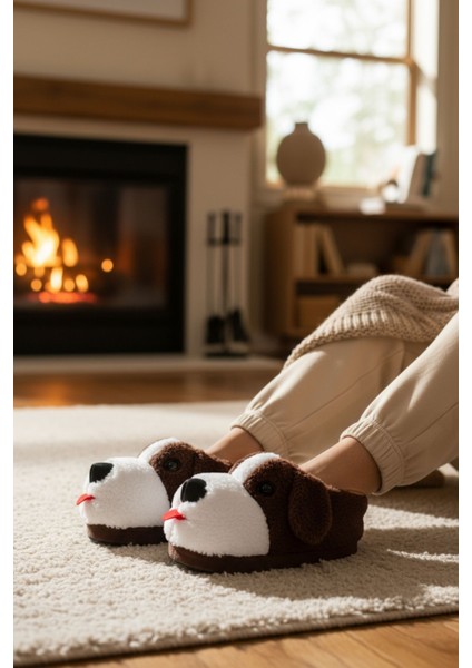 Panduf Hayvan Figürlü Peluş Tüylü Ev Ayakkabısı Yumuşak Taban Ev Botu modelleri
