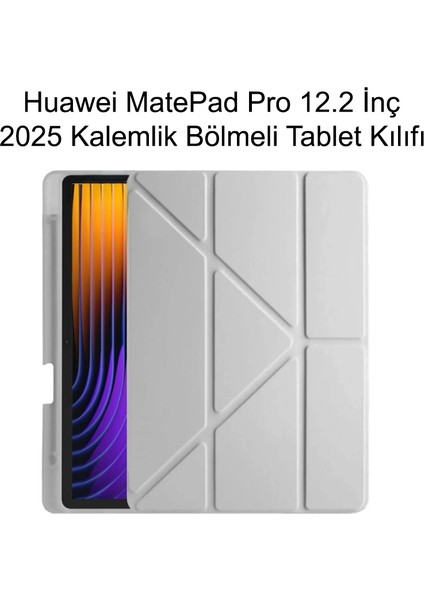 Yesnıce Huawei Matepad Pro 12.2 Inç 2025 Kalemlikli Standlı Uyku Modlu Katlanabilir Tablet Kılıfı