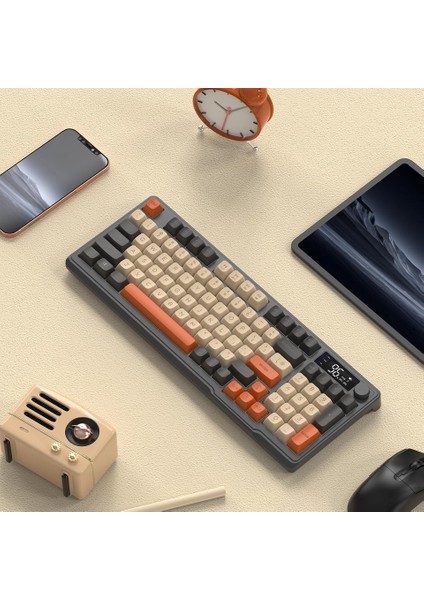 Freewolf M96 2.4g+Bt5.0 Çift Bağlantılı Tft LED Ekranlı Manyetik Switch Reinbow Gaming Oyuncu Klavye