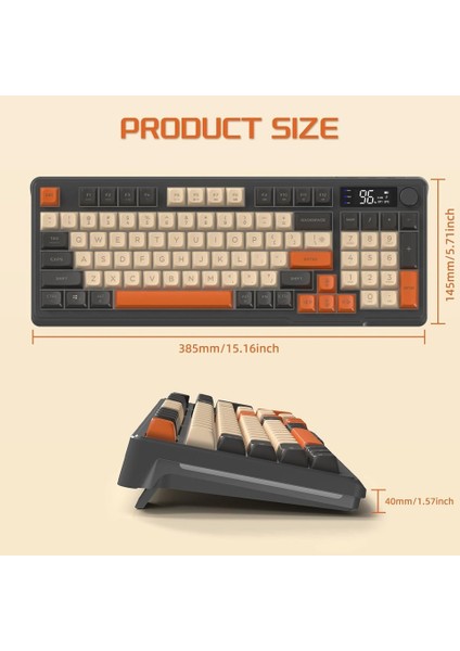 Freewolf M96 2.4g+Bt5.0 Çift Bağlantılı Tft LED Ekranlı Manyetik Switch Reinbow Gaming Oyuncu Klavye fiyatları