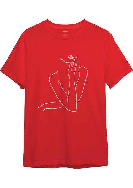 Women / Kadın Silüeti Tişört - Kırmızı