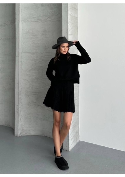 Kadın Triko Boğazlı Kazak Premium Etek Ikili Takım fırsatları