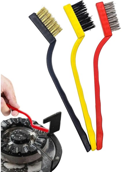 Buffer® 3 Lü Detaylı Temizlik Bakır,demir ve Sert Plastik Tel Fırça