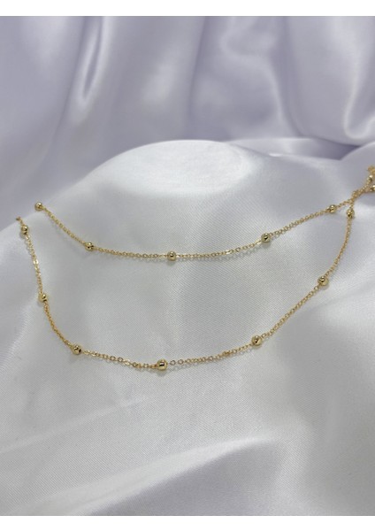 Çift Sıra Toplu Zincir Altın Kolye modelleri