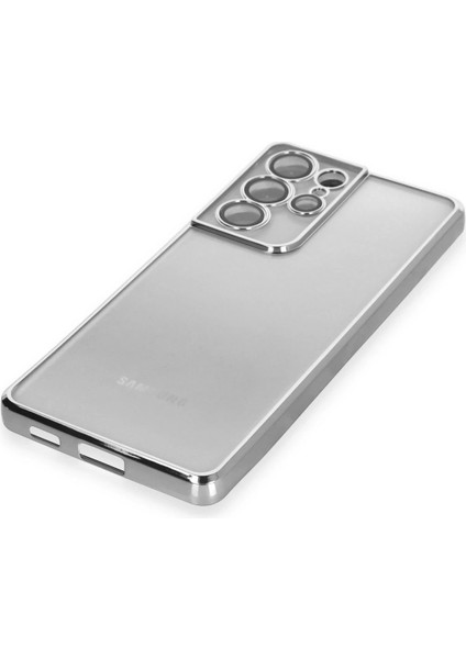 Lvsqvr Newface Samsung Galaxy S21 Ultra Kılıf Razer Lensli Silikon - Gümüş fırsatları