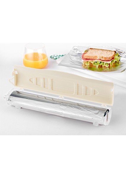 Streç Film Aleminyum Folyo Kesme Saklama Kutusu L-00585 Folyoluk Streç Filmkutusu