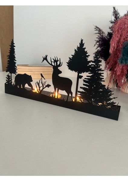 Doğa ve Hayvanlar Temalı Metal Dekoratif Şamdan Mumluk fiyatları