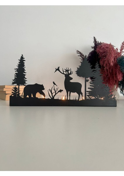 Doğa ve Hayvanlar Temalı Metal Dekoratif Şamdan Mumluk fırsatları