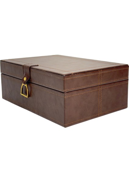 Kahve Gold Kulplu Deri Kutu modelleri