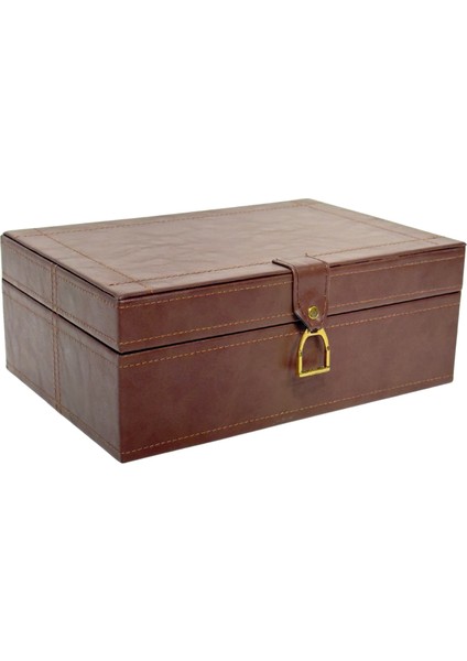 Kahve Gold Kulplu Deri Kutu fırsatları