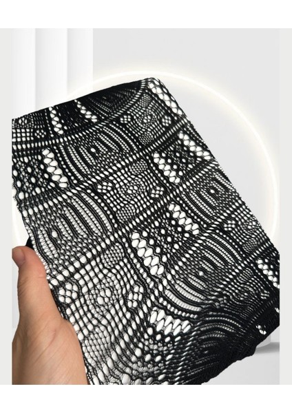 Pc Paris Tilly Siyah Geometrik Desen Esnek Vintage Külotlu Çorap fırsatları