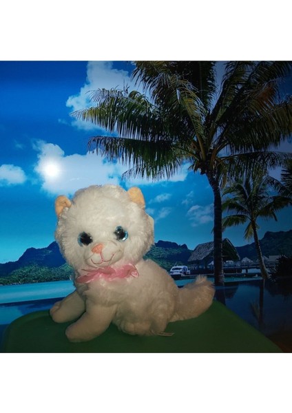 Miyavlayan Sesli Sarı Beyaz Desenli Peluş Kedi fiyatları