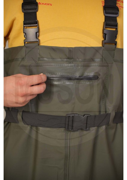 Su Geçirmez Çizmesiz Balıkçı Tulumu – Diz Koruma Pedli, Ayarlanabilir Askı ve Bel Kemeri, Hafif, Dayanıklı ve Kolay Temizlenebilir Outdoor Yağmurluk Tulum Tarım Bahçe Balıkçılık Için Ideal