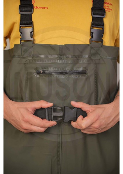 Su Geçirmez Çizmesiz Balıkçı Tulumu – Diz Koruma Pedli, Ayarlanabilir Askı ve Bel Kemeri, Hafif, Dayanıklı ve Kolay Temizlenebilir Outdoor Yağmurluk Tulum Tarım Bahçe Balıkçılık Için Ideal