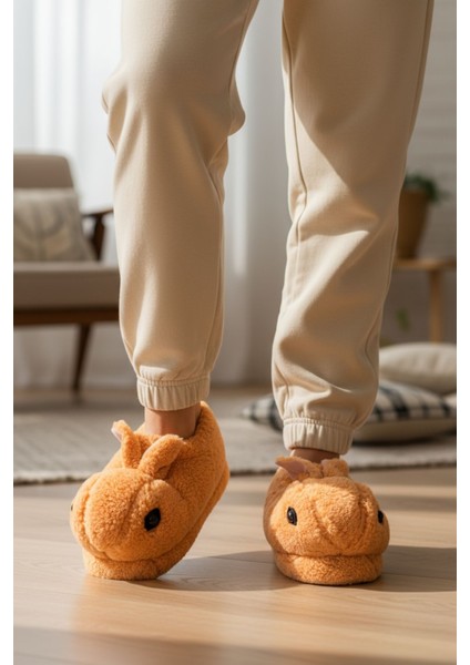Panduf Hayvan Figürlü Peluş Tüylü Ev Ayakkabısı Yumuşak Taban Ev Botu fırsatları