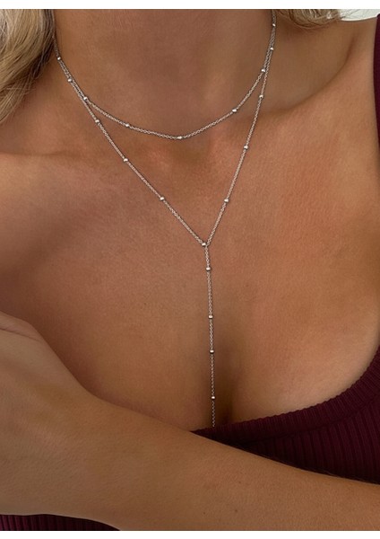 Ikili Toplu Zincir Sallantılı Y Kolye modelleri