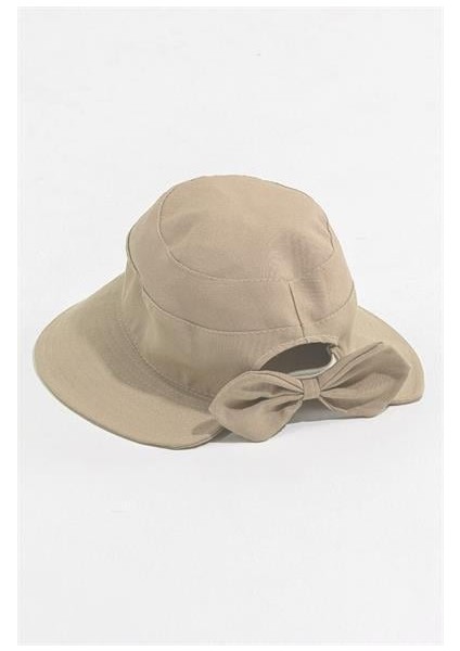 Kadın Brdy Bej Keten Fiyonk Detaylı Şapka fiyatları
