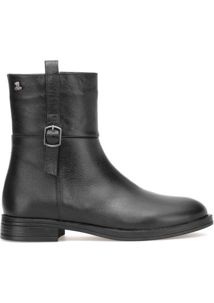 2552701K Düz Topuk Klasik Deri Kadın Bot