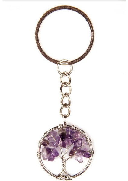 Ametist Doğal Taş Anahtarlık