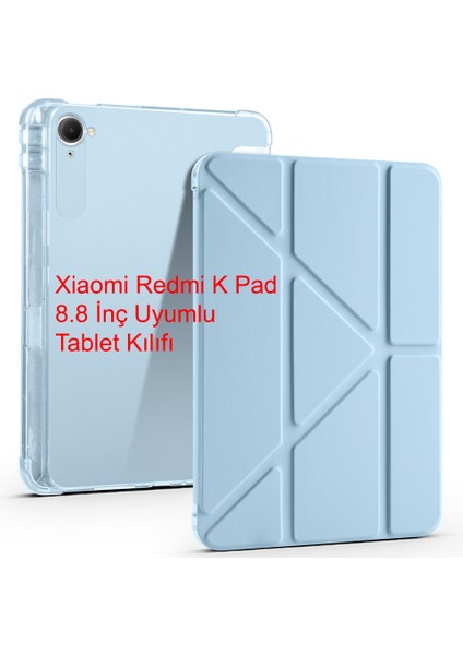 Yesnıce Xiaomi Redmi K Pad 8.8 Inç Uyumlu Kalemlikli Standlı Uyku Modlu Katlanabilir Tablet Kılıfı