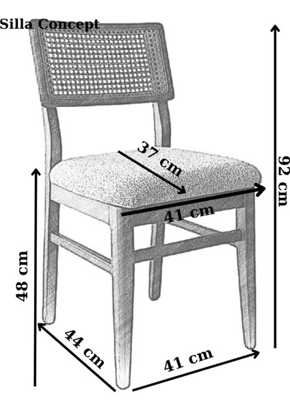 Concept Lizbon Sandalye Teddy Krem Kahve Desenli Kumaş Hasırlı Ceviz Ahşap Sandalye indirimleri