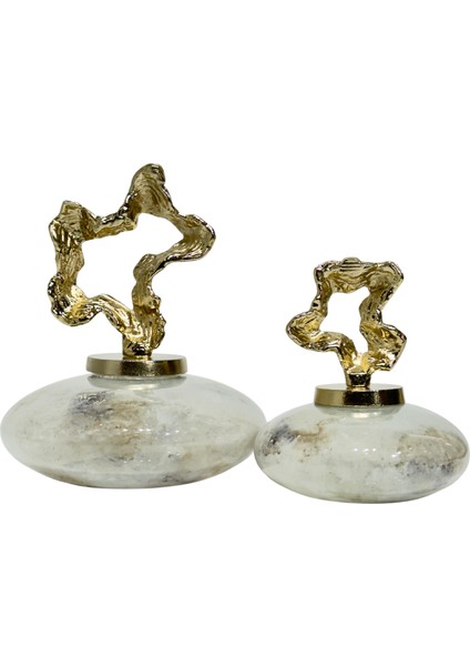 Beyaz & Yeşil Antik Cam Küp Küçük Boy fırsatları