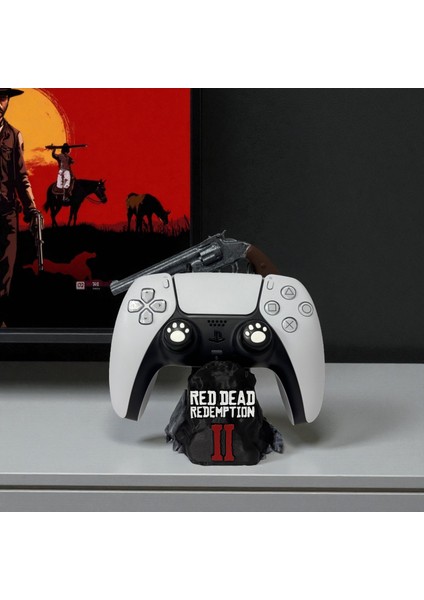 Red Dead Redemption Temalı Oyun Kolu Tutucu | Ps5 / Ps4 / Xbox Joystick Standı | 3D Baskı