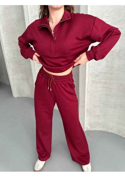 Kadın Fermuarlı Polo Yaka Eşofman Alt Üst Takım indirimleri