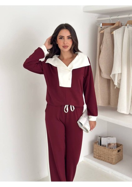 Kadın Yaka Detaylı Şık ve Rahat Günlük Giyim Takım fırsatları