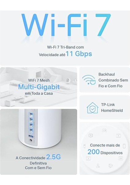 Deco BE65 1-Pack, BE9300 Mbps, 4 × 2.5 Gbps Portlar, 320 Mhz Kanallar, 6 Ghz Bandında Çalışır, 200 Cihaza Kadar Bağlanılabilirlik, Vpn, Wpa3, Üç Bantlı Wi-Fi 7 Mesh Sistemi modelleri