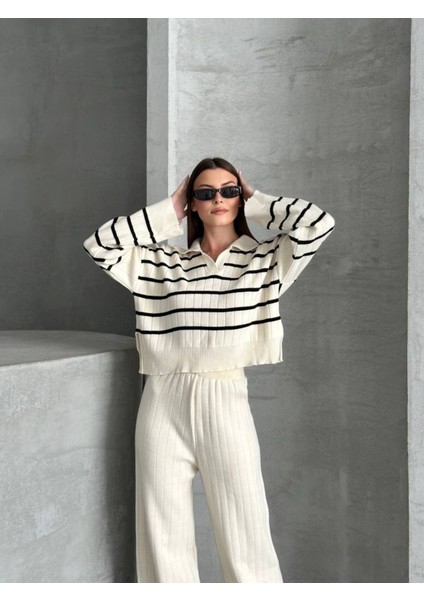 Kadın Polo Yaka Çigili Triko Alt Üst Takım fiyatları