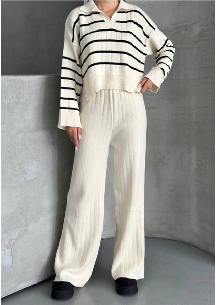 Kadın Polo Yaka Çigili Triko Alt Üst Takım indirimleri