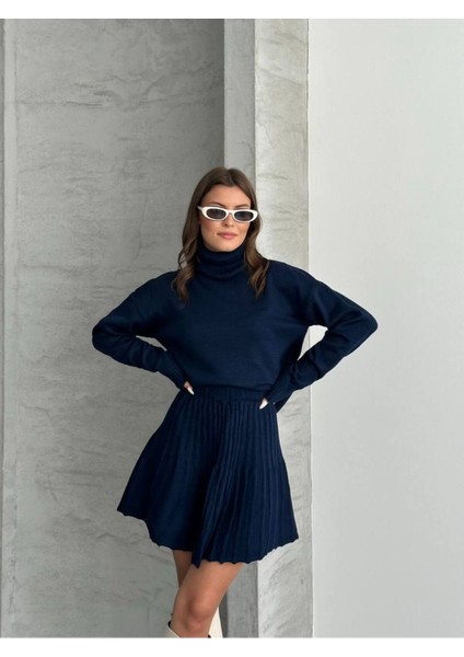 Kadın Triko Boğazlı Kazak Premium Etek Ikili Takım fırsatları