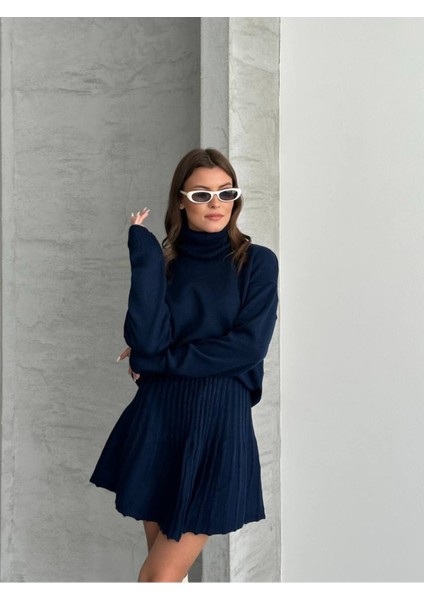 Kadın Triko Boğazlı Kazak Premium Etek Ikili Takım indirimleri