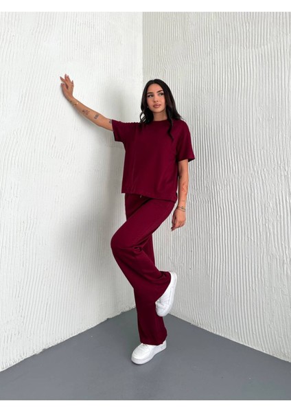 Kadın Modal Kumaş Kısa Kollu T-Shirt Eşofman Takımı modelleri