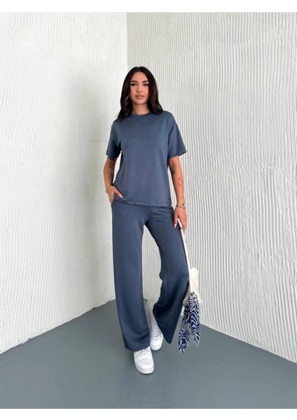 Kadın Modal Kumaş Kısa Kollu T-Shirt Eşofman Takımı