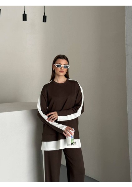 Kadın Şerit Detaylı Oversize Eşofman Takımı modelleri