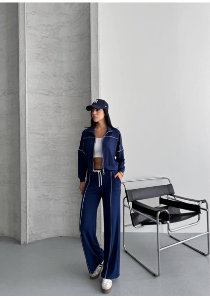 Kadın Fermuarlı Palazzo Şık Spor Eşofman Takım