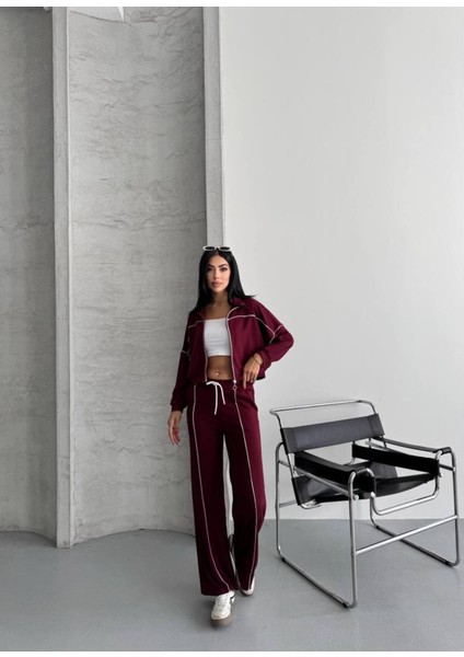 Kadın Fermuarlı Palazzo Şık Spor Eşofman Takım fırsatları