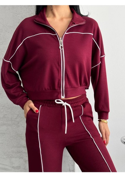 Kadın Fermuarlı Palazzo Şık Spor Eşofman Takım