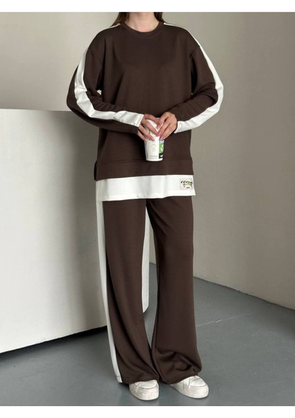 Kadın Şerit Detaylı Oversize Eşofman Takımı fırsatları