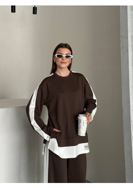 Kadın Şerit Detaylı Oversize Eşofman Takımı indirimleri