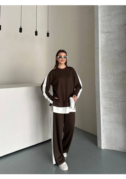 Kadın Şerit Detaylı Oversize Eşofman Takımı