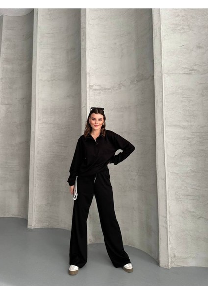 Kadın Fermuarlı Polo Yaka Eşofman Alt Üst Takım fiyatları