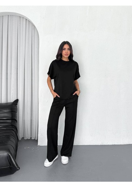 Kadın Modal Kumaş Kısa Kollu T-Shirt Düğme Detaylı Eşofman Takımı indirimleri