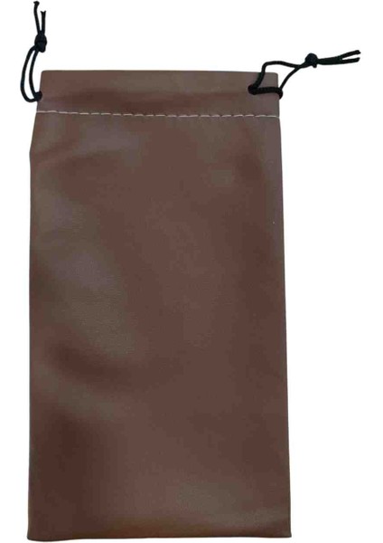 Deri Görünümlü Gözlük Torba Kılıfı Kahverengi