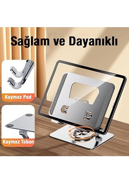 Tablet Stand Kaliteli Tok Alüminyum Alaşım Profesyonel Tablet Standı 360 Derece Döner Ayarlanabilir Kompak ve Kullanşlı 11 Ila 16 Inç Arası Tabletlere Uygun 17CM x 13CM Bracket Z18 fiyatları