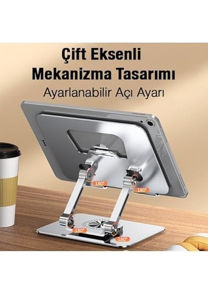 Tablet Stand Kaliteli Tok Alüminyum Alaşım Profesyonel Tablet Standı 360 Derece Döner Ayarlanabilir Kompak ve Kullanşlı 11 Ila 16 Inç Arası Tabletlere Uygun 17CM x 13CM Bracket Z18 indirimleri
